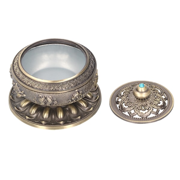 Røgelseholder i zinklegering, brænder, antik stil, ornament, håndværk til hjemmekontor, meditation, bronze, mellemstørrelse