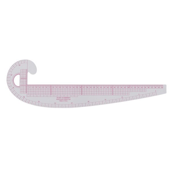 58cm 6501 Buet linjal Høy nøyaktighet Transparent kropp Plast Buet linjal Sying for Sying mønsterdesign