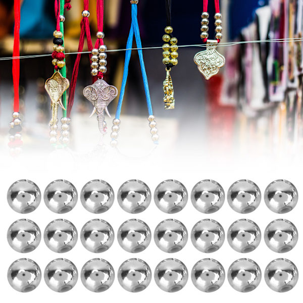50g/påse Plätering ABS-pärlor Färgglada DIY-smycken Klädertillbehör Bröllopsdekor 10MM Silver