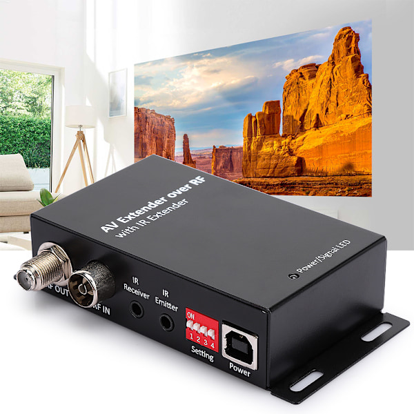 Digital Set Top TV Box RF AV Extender Repeater Adapter TV Modulator (US 110-240V)