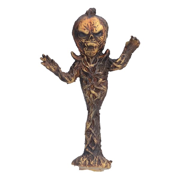 Skummelt gresskarhode-lys i harpiks, Halloween-hjemmedekorasjon, Halloween-skulpturpynt #A
