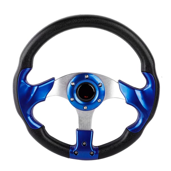 13in 320mm Universal PU Leather Bil Sport Racing Drift Ratt Blå