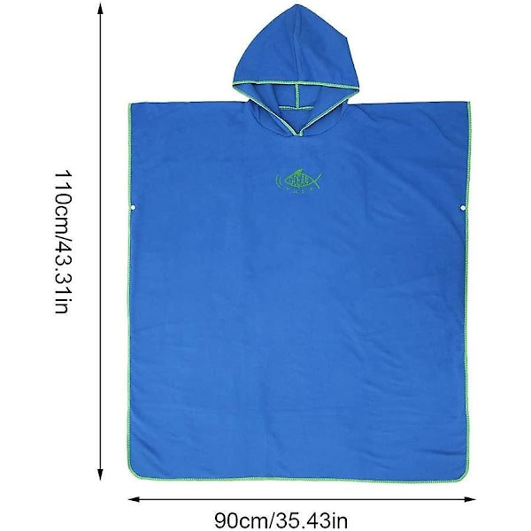 Voksen Poncho Håndklæde Mikrofiber Skiftehåndklæde Letvægts Hætteklæde Hurtigtørrende til Surfing Svømning Wakeboarding Strand Mænd Kvinder Unisex Størrelse