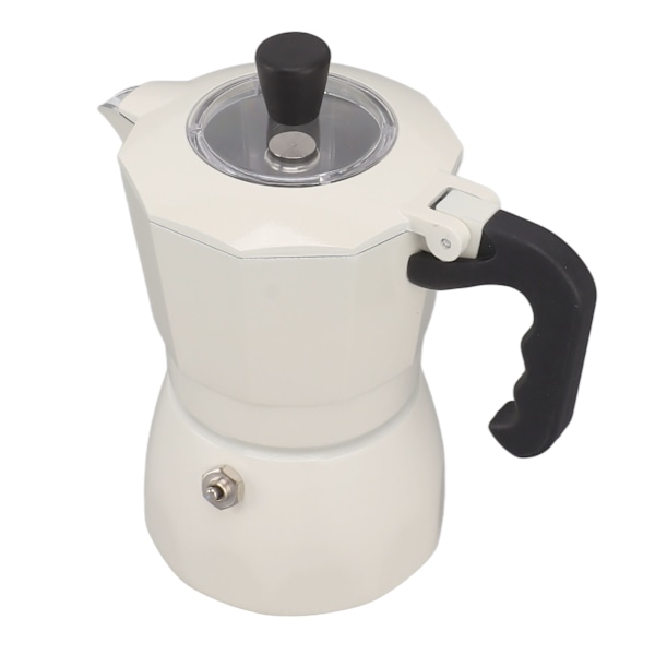 Italiensk Moka Pot Kaffemaskine Nem at Betjene Aluminium Kaffemoka Pot til Kaffebrygning Hvid
