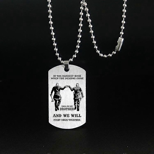 Dog Tag -kaulakoru veljesriipus miehille, moottoripyöräilijöille, armeijaveljille, sotilaille, koville miehille, BFF ruostumattomasta teräksestä valmistettu korulahja Zekai A