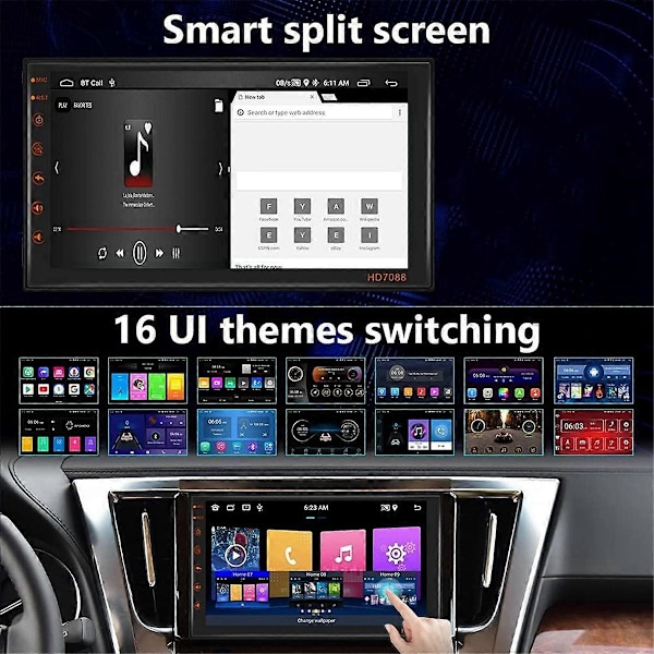 Dubbel Din Android 13 Bilstereo 7 Tum Pekskärm Bilradio