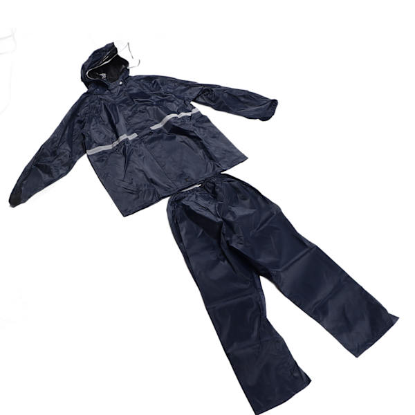 Halkiotakki housupuku hengittävä vedenpitävä sadetakki setti kaksinkertainen sadetakki setti miehille naisille Oxford Navy Blue XL
