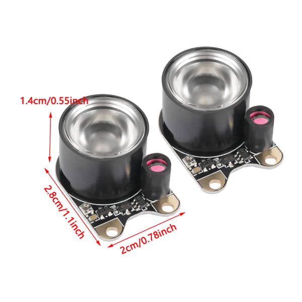 1 par LED-fylllys for Raspberry Pi 3/2/B+ infrarød 850IR nattsynskameramodul