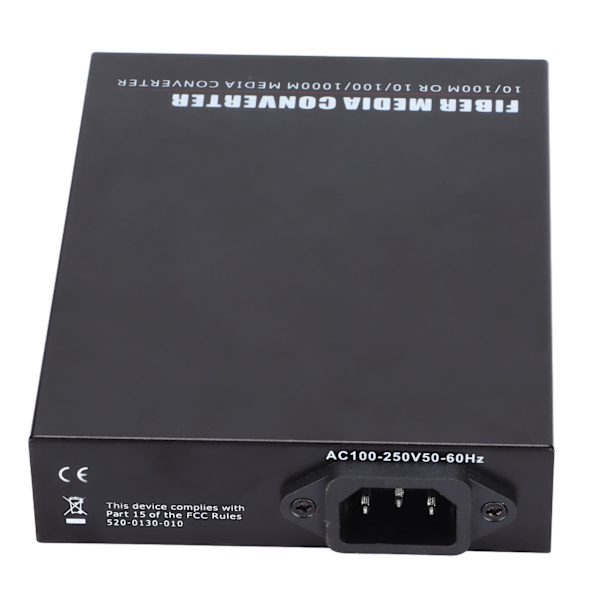 Ethernet-mediamuunnin, yksimuotoinen, yksikuituinen TBC‑MC3312NS20A, kuituoptinen lähetinvastaanotin, 100‑250 VAU -liitäntä