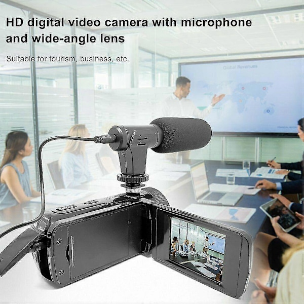 HD 1080p Digitalt Videokamera Videokamera Youtube Vlogging Opptaker m/mikrofon -JRDG