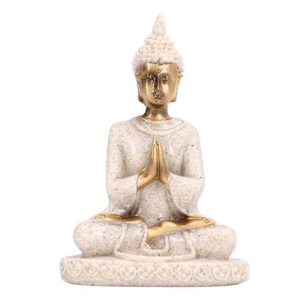 Buddha-staty - Hantverksskicklighet - tydlig gravyr - stark frostbeständighet - harts - mediterande Buddha-staty för hall 8138