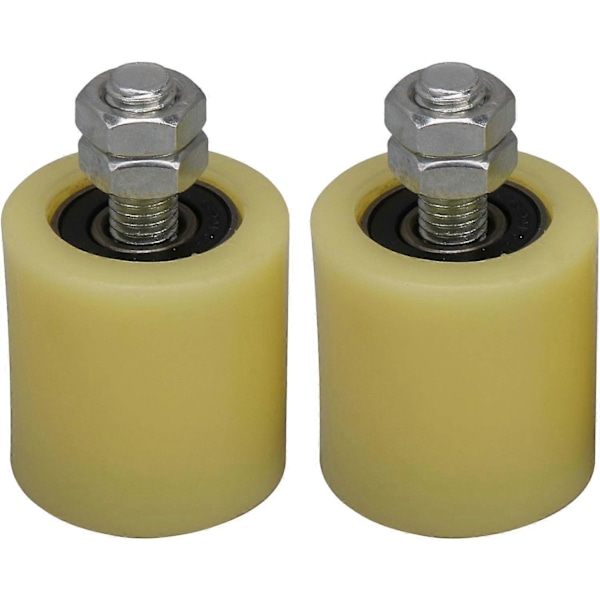 M12 48 x 50mm PP Stålrullagerstyrhjul med 6201 Lagerinsats för Elektrisk Dörr 2-pack