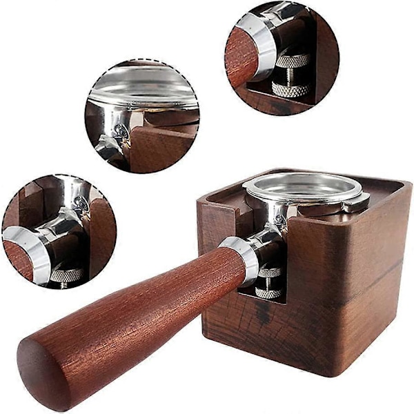 Kaffe tamper station, træ espresso tamper måtteholder, træ base til tamper evident station, espresso tamper måtte, egnet til 51/53/54/58 mm tam