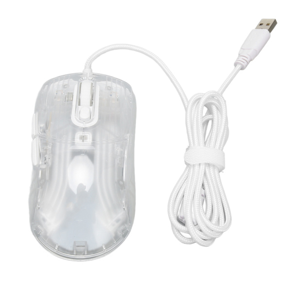 Trådbunden Transparent Mouse 12800DPI 7 Key Macro Programmering 13 RGB Lights Gaming Mouse för Windows för OS X