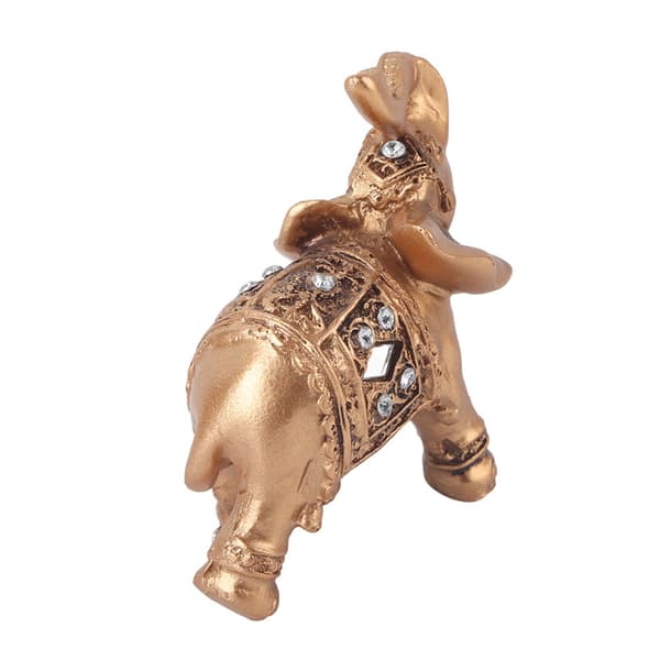 Gull Elegant Statuefigur med Snabel Vendt Oppover Samleobjekt Rikdom Hjemmeinnredning (9*9cm)