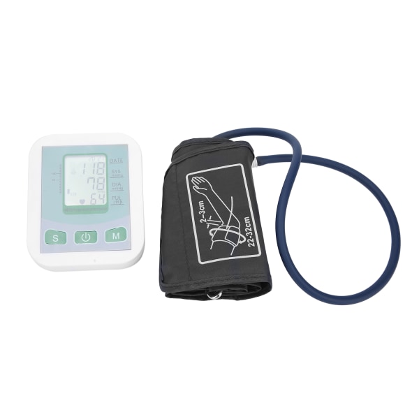 Elektrisk arm Blodtrycksmätare Digital Display Blodtrycksdetektor Mätmätare