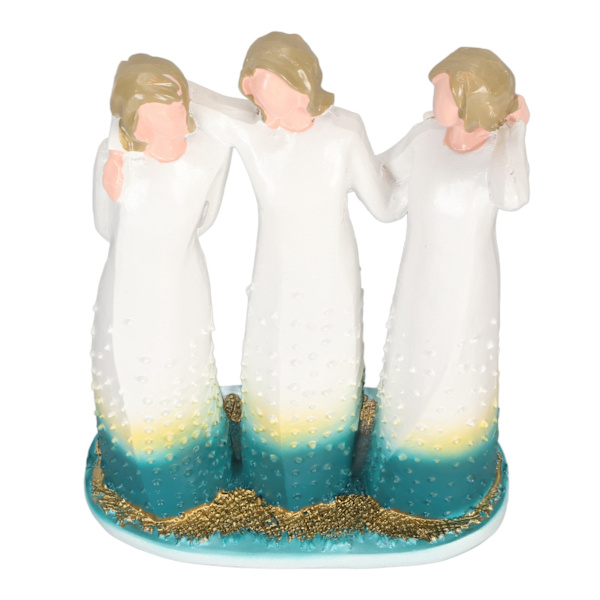 3 Kvinder Statue Harpiks Håndlavet Dekorativ Ornament Søstre Venner Figur til Home Desktop