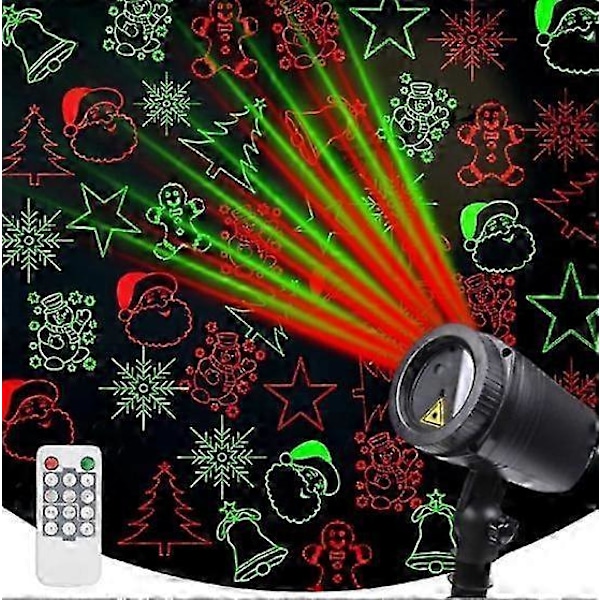 Jul Laser Projektor Lampor, LED Projektionslampor Med Fjärrkontroll, Julbelysning Projektor Stjärnlaserlampor (flerfärgade) -Ny SZJR