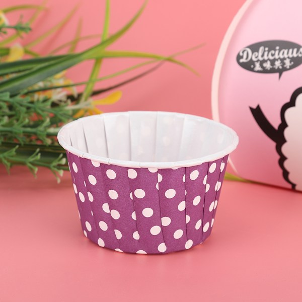 50 stk. Mini Cupcake Liner Papir Runde Kage Bage Kopper Muffin Cases Hjemmefest Bryllup Lilla