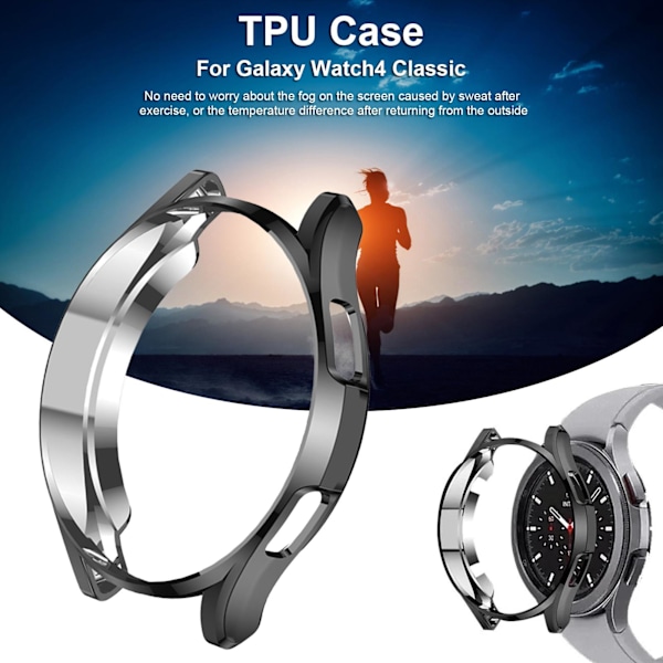 TPU beskyttende etui kompatibel med Samsung Galaxy Watch4 Classic 42mm hul blødt TPU etui galvanisering beskyttelsesdæksel