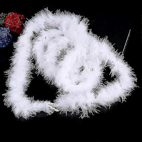 5 stk 2m Juletre Hvit Fjær Garland Fluffy Boa, Striper Hvite Fjær Boa'er For Juletre Dekor Innendørs Eller Utendørs