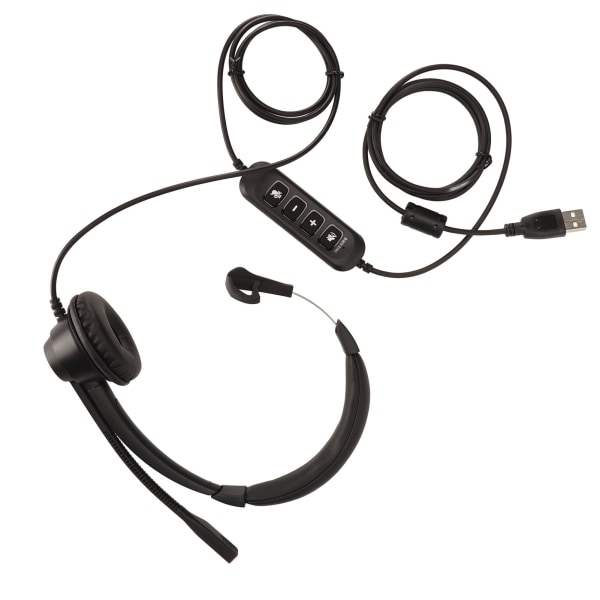 USB Business Headset Støyreduksjon Enkelsidige ørehodetelefoner Støtter samtalevolumjustering Mikrofondemping