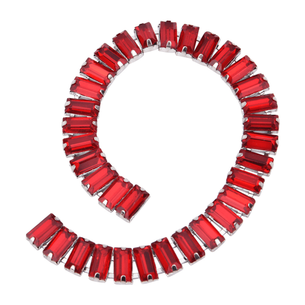 1 Yard (90 cm) Rhinestone-kæde Krystalglas Trimning gør-det-selv-beklædningstilbehør Dekoration Rød