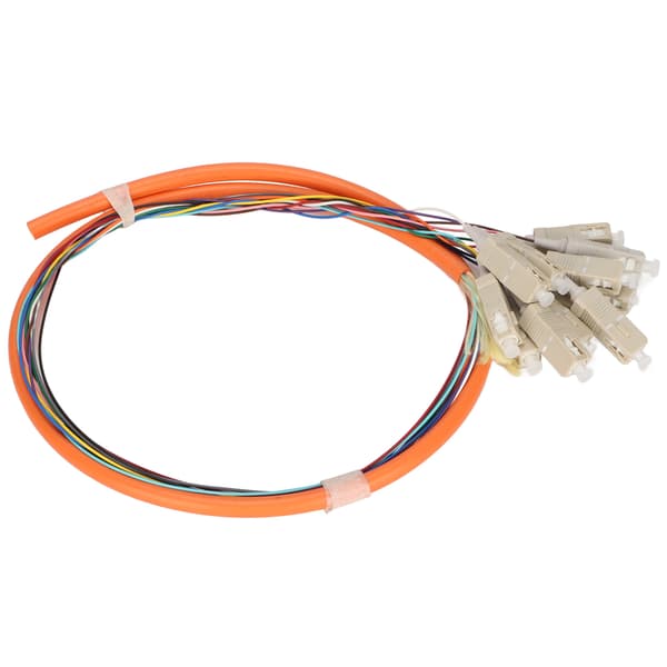 Fiberoptisk kabel 1 meter 12-strenget multimode lavt indføringstab keramisk ferrule patchkabel til telekommunikation