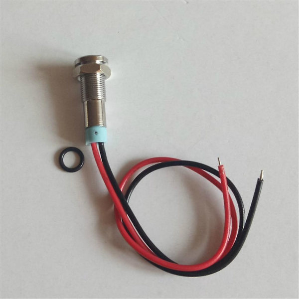 2 stk. 220V 6mm Signal Strømforsyning LED Metal Indikator Lys Lampe Blå & Rød-