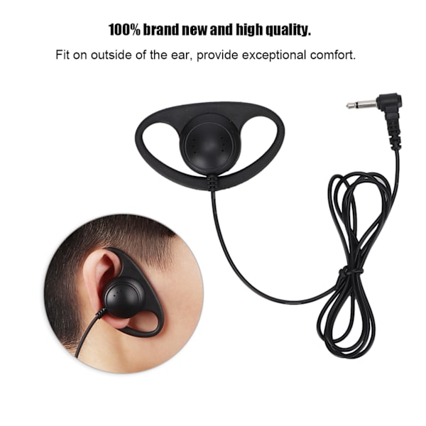 5PCS 3,5 mm Jack d-formad öronmussla headset för tvåvägsradio Walkie Talkie