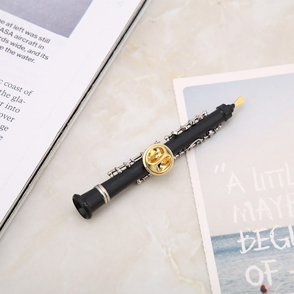 Oboe Form Design Mini Pin Brosch Musikinstrument Hantverk Kläder Dekoration Present