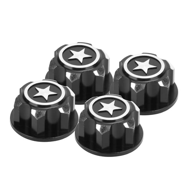 4 stk. hjulkapsel i aluminiumslegering, tilbehør, passer til Traxxas X Maxx 1/10 RC bil (sort)