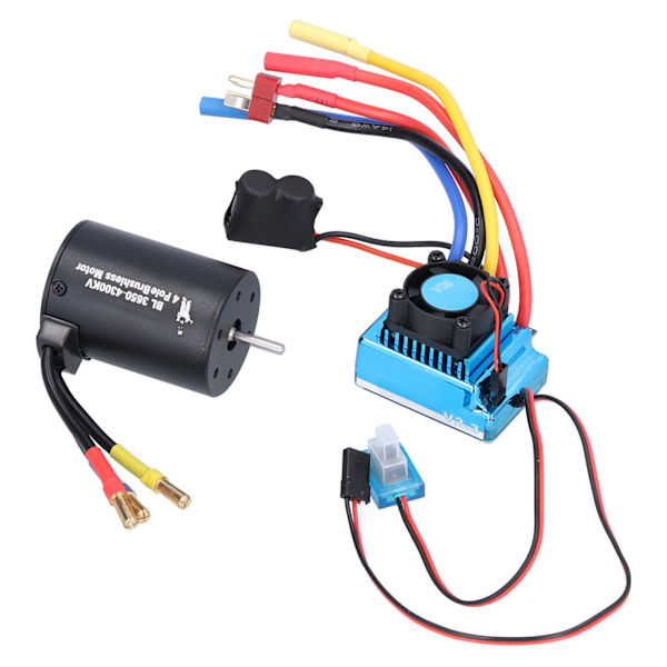 3650 4300KV 4P Børsteløs Motor + 60A Børsteløs ESC Sett for 1/10 Fjernstyrt Bil