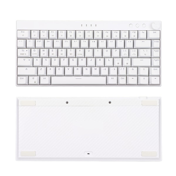 Tre-modus mekanisk tastatur 82 taster RGB dynamisk bakgrunnsbelysning N-tast rollover hvit mekanisk tastatur for kontor hjemmebrun bryter
