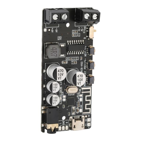 DIY Bluetooth-mottakermodul Stereo 2x5W Bluetooth 5.0 Forsterkerkort med 3,5 mm hodetelefonplugg