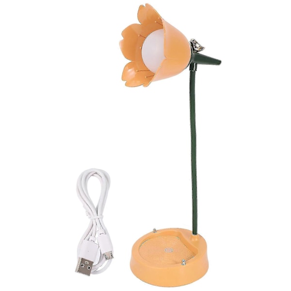 Blomst LED Skrivebordslampe Student Soverom Belysning Berøring Lesing Øyebeskyttelse USB Blomsterskjerm T