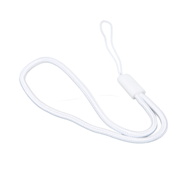Praktisk nylon mobillina - 3,0 mm rund, vit, 18 cm