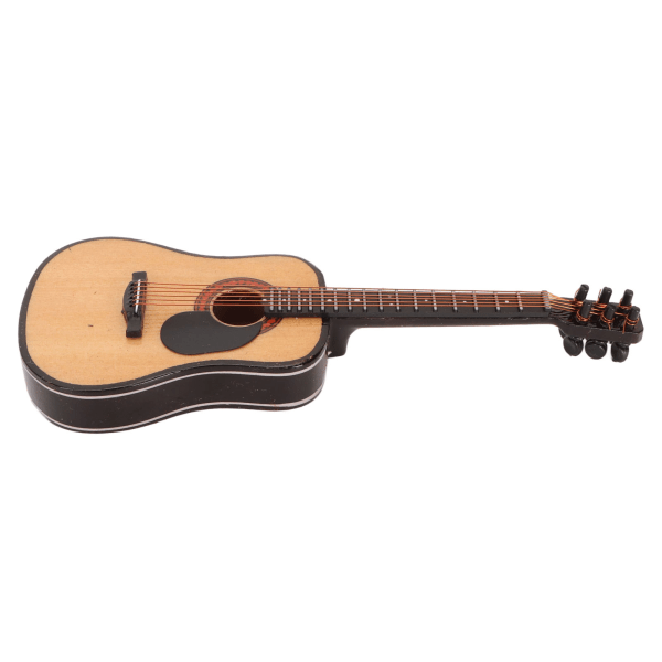Miniature træguitarmodel Højsimulering elektrisk guitar Minimusikinstrument med stativ og etui til boligindretning