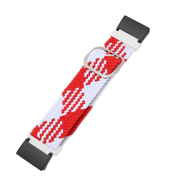 Elastiskt klockarmband för Redmi Watch 2 Justerbart legeringsspänne Vävda nylon sportklockarmband Röd Vit