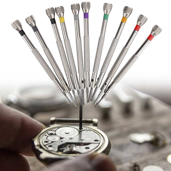 10 st skruvmejsel i rostfritt stål Watch Glasögon Reparation Skruvmejsel Tillbehörsverktyg