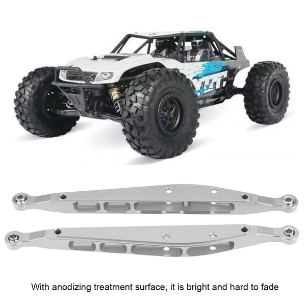 Bageste nedre chassisforbindelse i aluminiumslegering til Axial Rock Racer 90026 RC-bil (sølv)