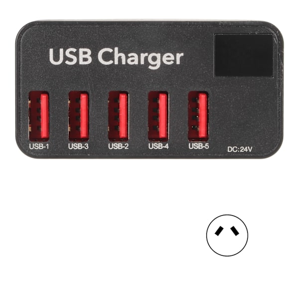 USB-latausasema 48W 5-porttinen työpöydän USB-laturi virtalähteellä USB-lataushubi puhelimille, kannettaville tietokoneille, tableteille 100-240V AU-pistoke