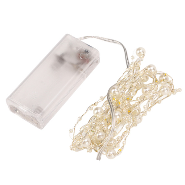 4 stk Perler String Lights Hvide Perler DIY Attraktivt dekorativt plast Metal Lavspændings LED String Lights