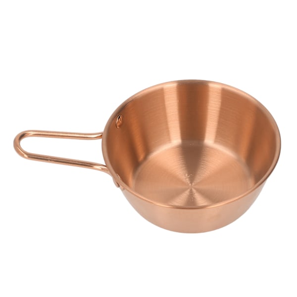 Skål i rustfritt stål med enkel design, anti-skolding bolle med håndtak for camping, fotturer, rosegull