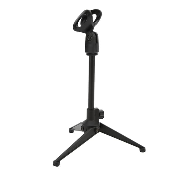 Justerbar Bordmikrofon Tripod Stand Holder Beslag Bord Mikrofonholder med Mikrofonklips til Konference Live Broadcast