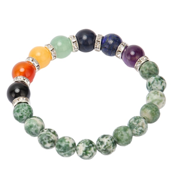 Chakra Armbånd Elastisk String Stress Relief Afslappende Tæt forbundet perlearmbånd til Meditationsfest Healing Grøn