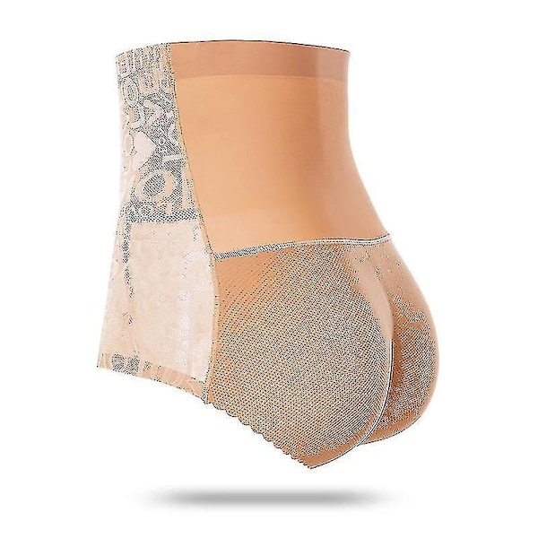 Polstrede push-up truser for kvinner - Rumpeformet for en fyldigere figur XL Høy midje 389beige