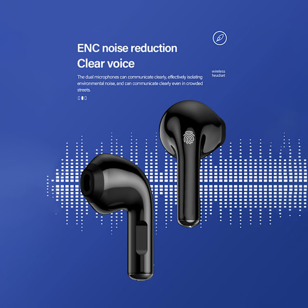 LP12 Langattomat Bluetooth 5.0 -kuulokkeet Kosketusohjaus Stereo -kuulokkeet Vedenpitävät Melunvaimennuskuulokkeet Sisäänrakennettu Mikrofoni