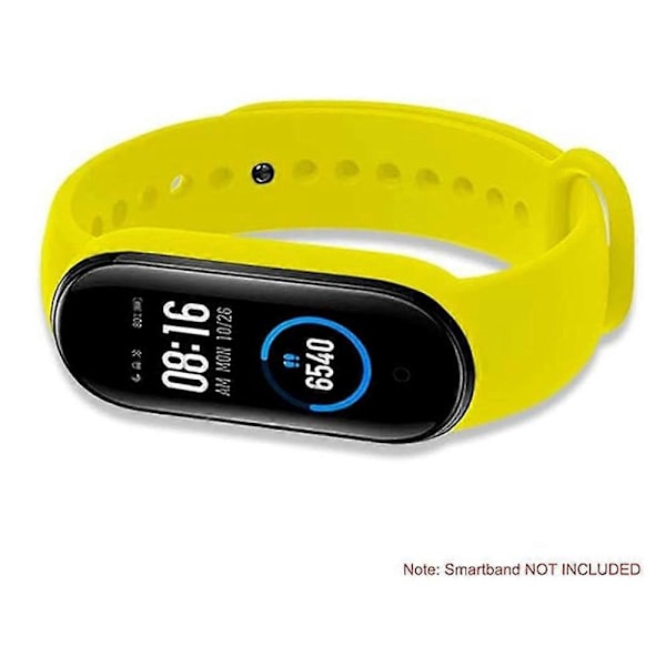 (Keltainen) Silikoninen Vaihtoranneke Yhteensopiva Xiaomi Mi Band 6 5 Amazfit Band 5 Musta Pehmeä Hihna Anti-Lost Band Vaihto