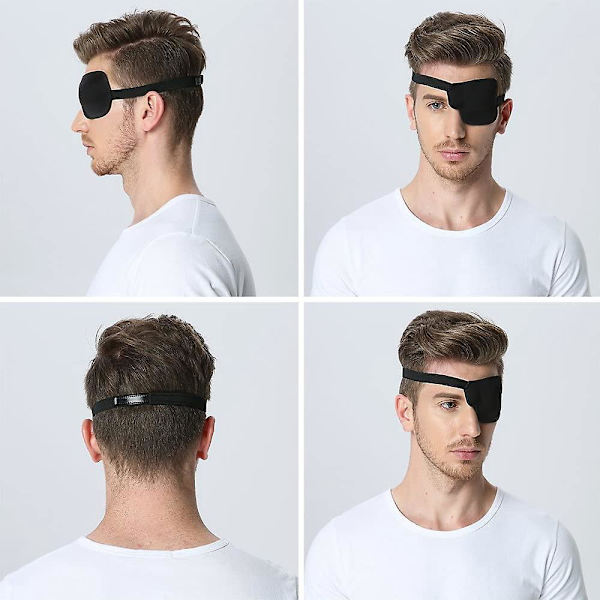 Justerbar Strabismus-ögonlapp för vänster öga med piratdesign